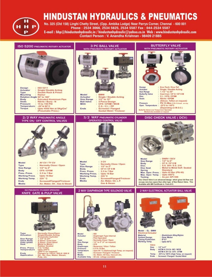 Hindustan Hydraulics & Pneumatics in Chennai, India