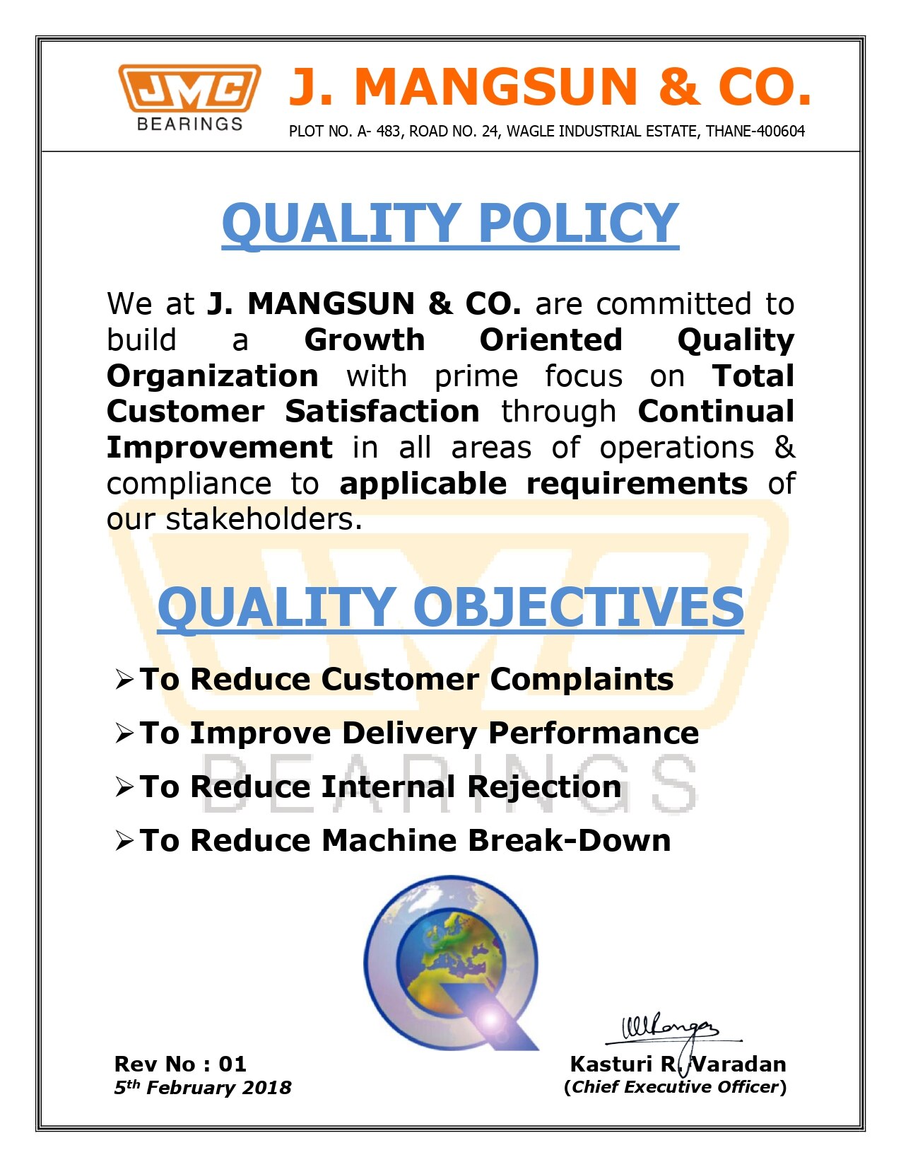 Quality Policy and O