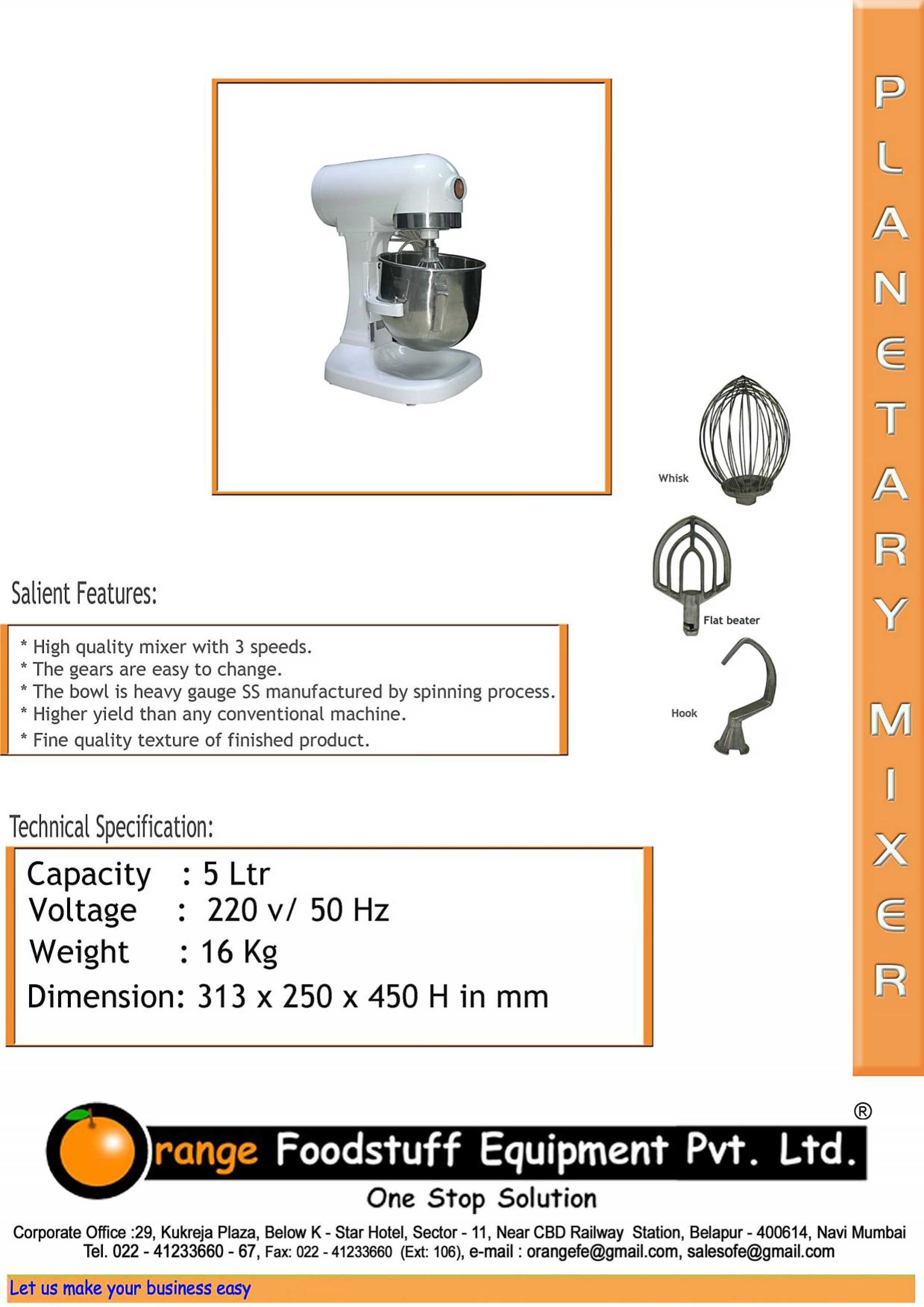 Planetary Mixer 5 Lt