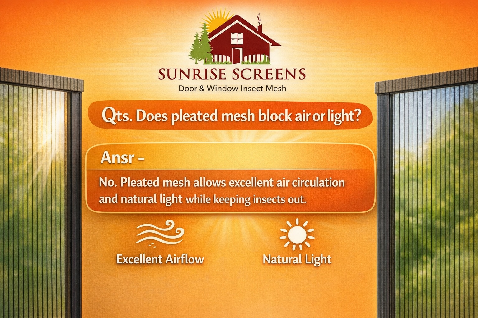 Pleated mesh for air