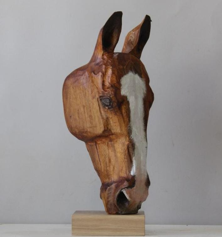 Wooden horse Brown .