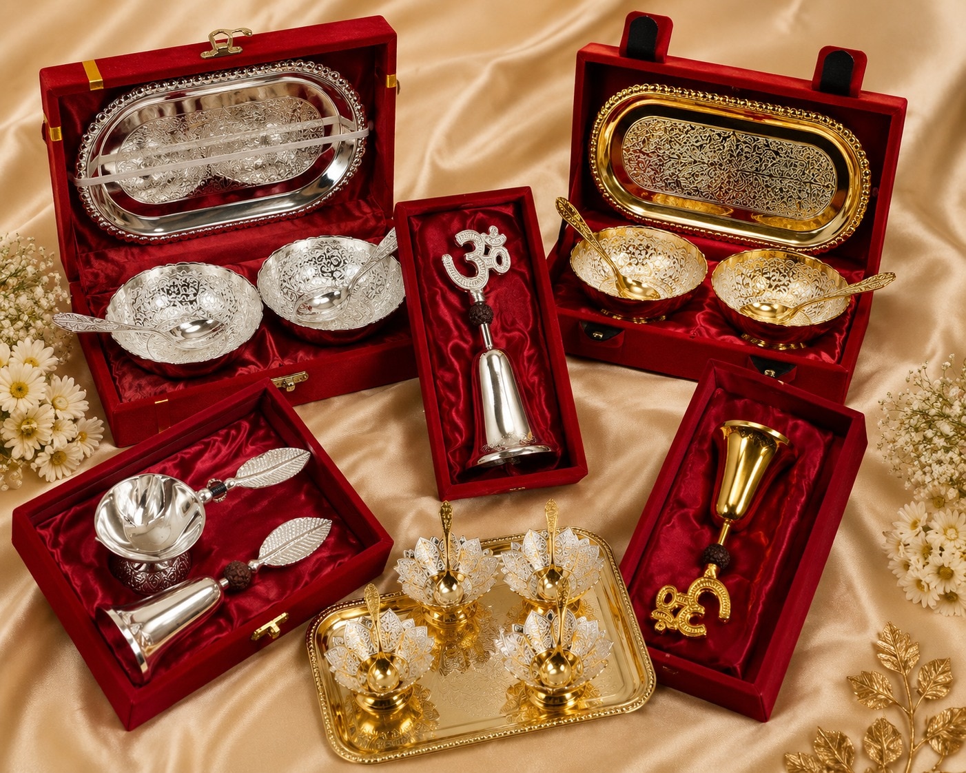 premium silver pooja
