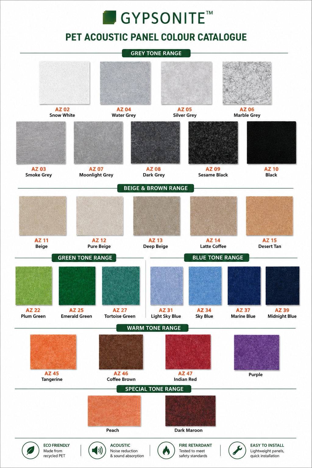 GYPSONITE PET PANELS