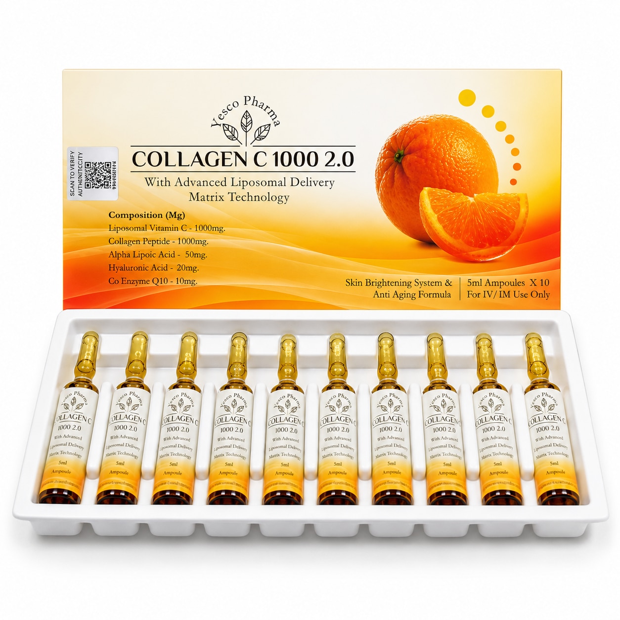 VitaminC, Collagen, ALA, Hyaluronic Acid & CoQ10 I njection image 2