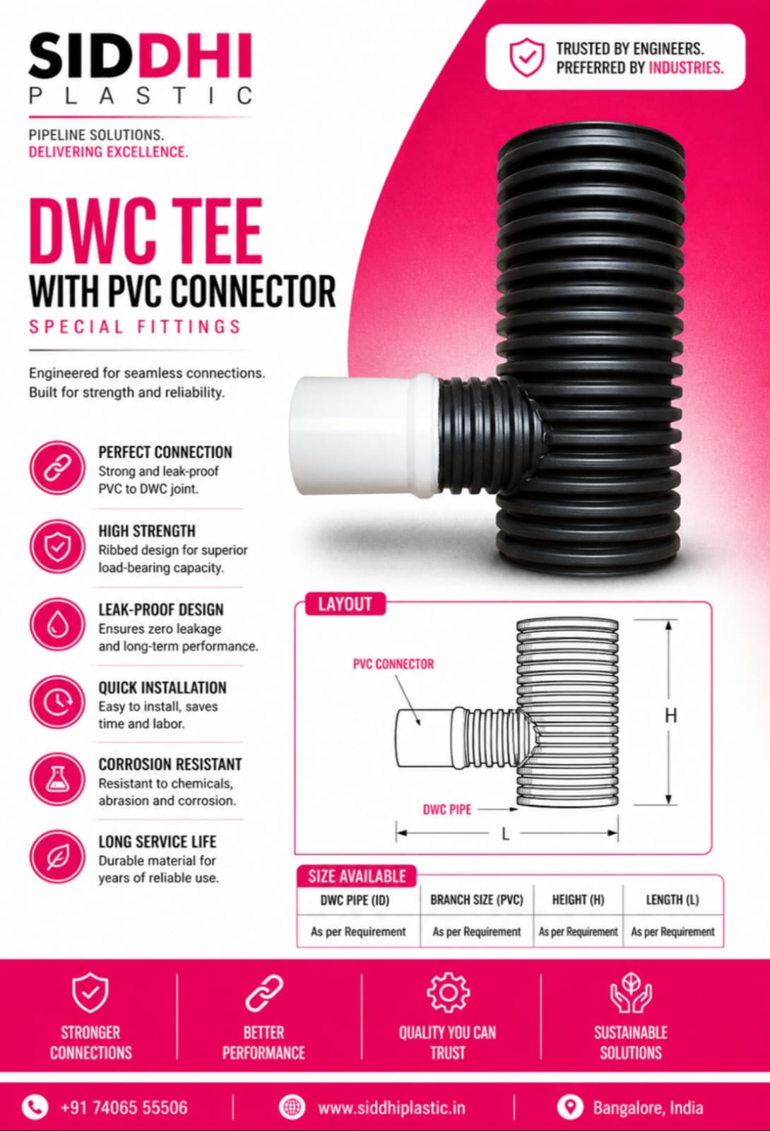 DWC TO PVC CONNECTOR