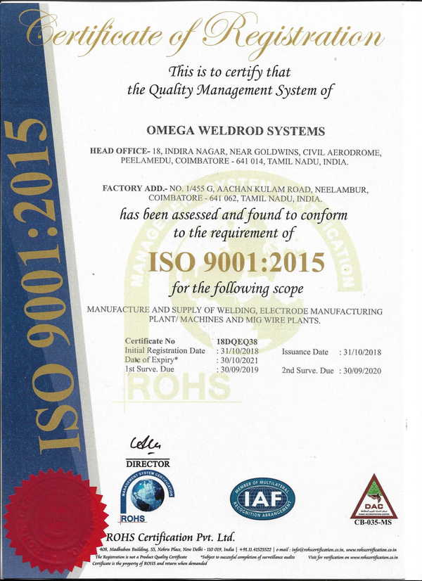 about OMEGA WELDROD SYSTEMS - An ISO 9001:2015