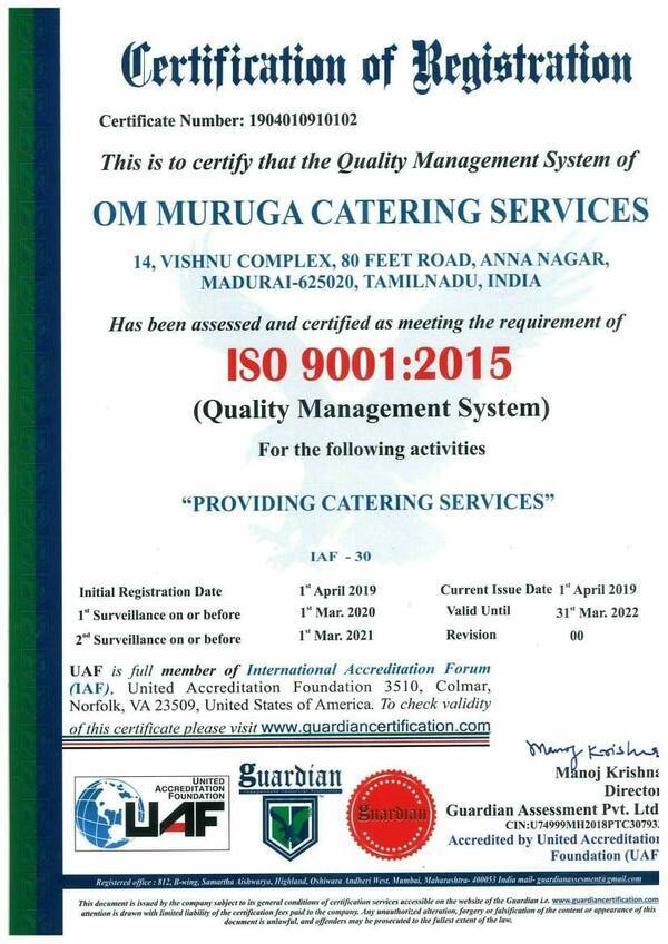 Om Muruga Catering S