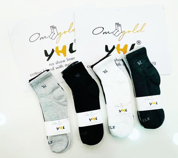 about Om Gold Socks